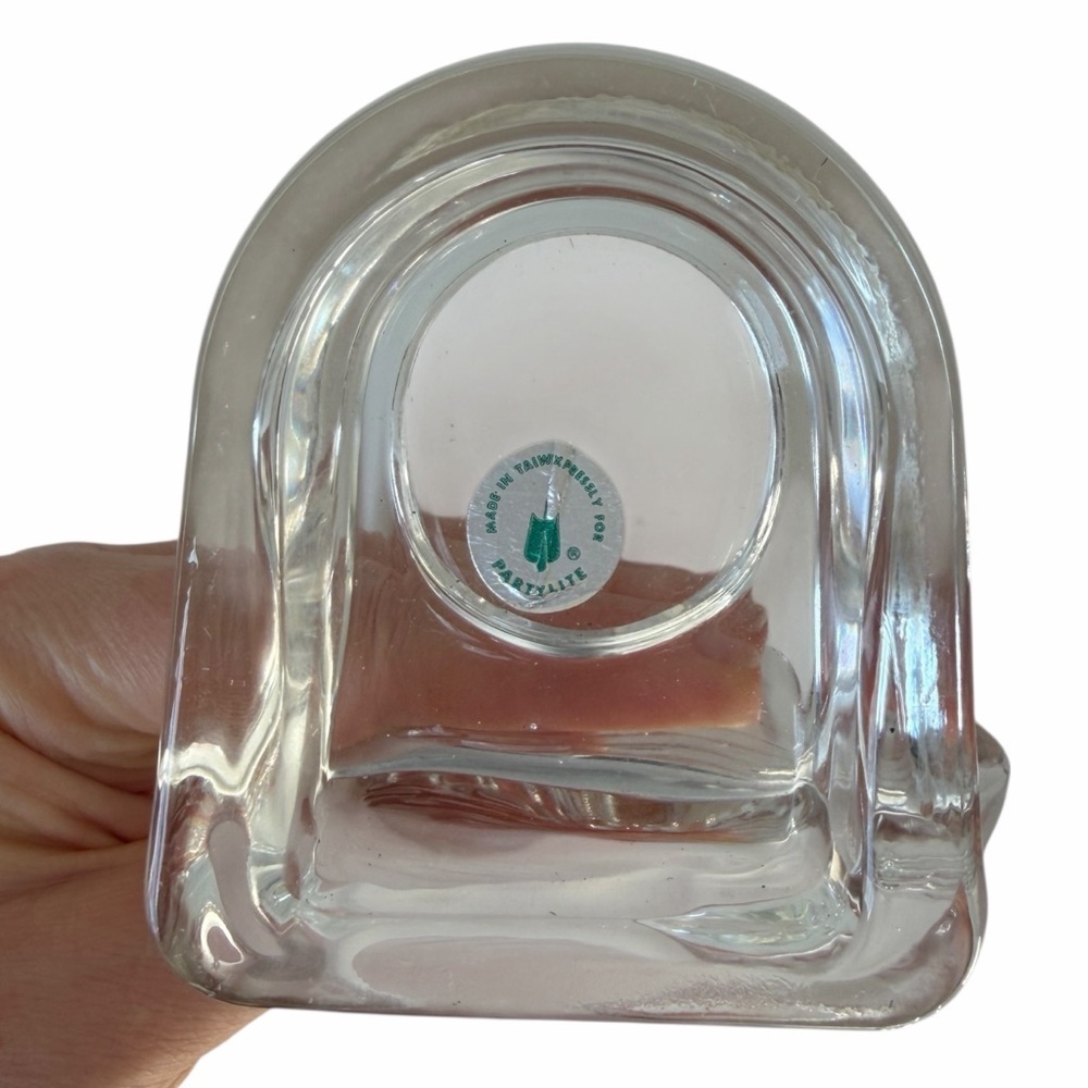 Partylite Vintage Whale Tealight Votive Candle Holder Clear and Frosted Glass - Picture 3 of 4